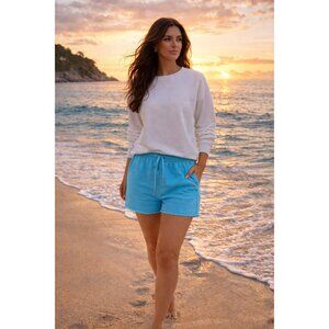 Cotton Citizen Women’s Boston Drawstring Shorts Vintage Lapis XS New With Tags